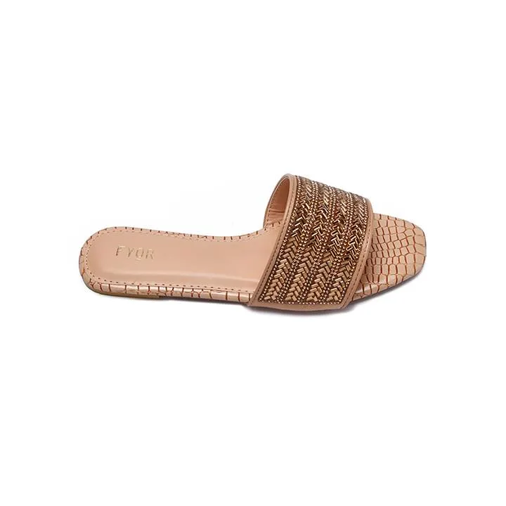 Embellished Broad Strap Slide Sandal MY 174