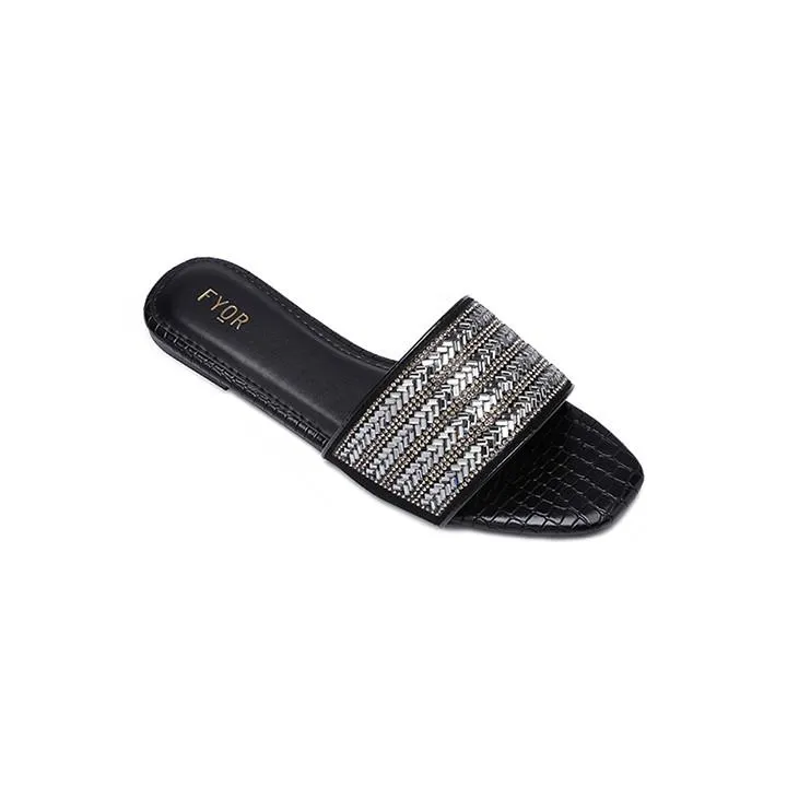 Embellished Broad Strap Slide Sandal MY 174