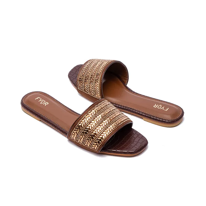 Embellished Broad Strap Slide Sandal MY 174