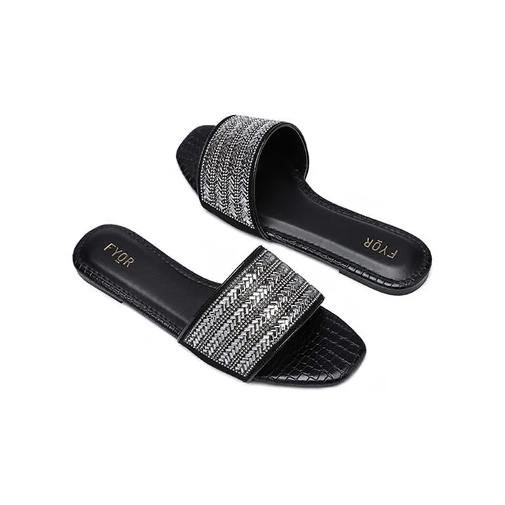 Embellished Broad Strap Slide Sandal MY 174