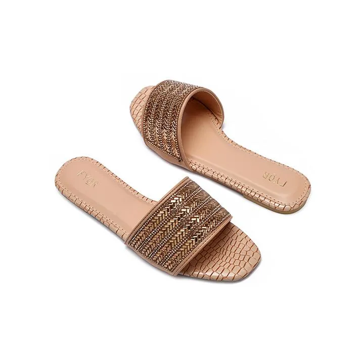 Embellished Broad Strap Slide Sandal MY 174