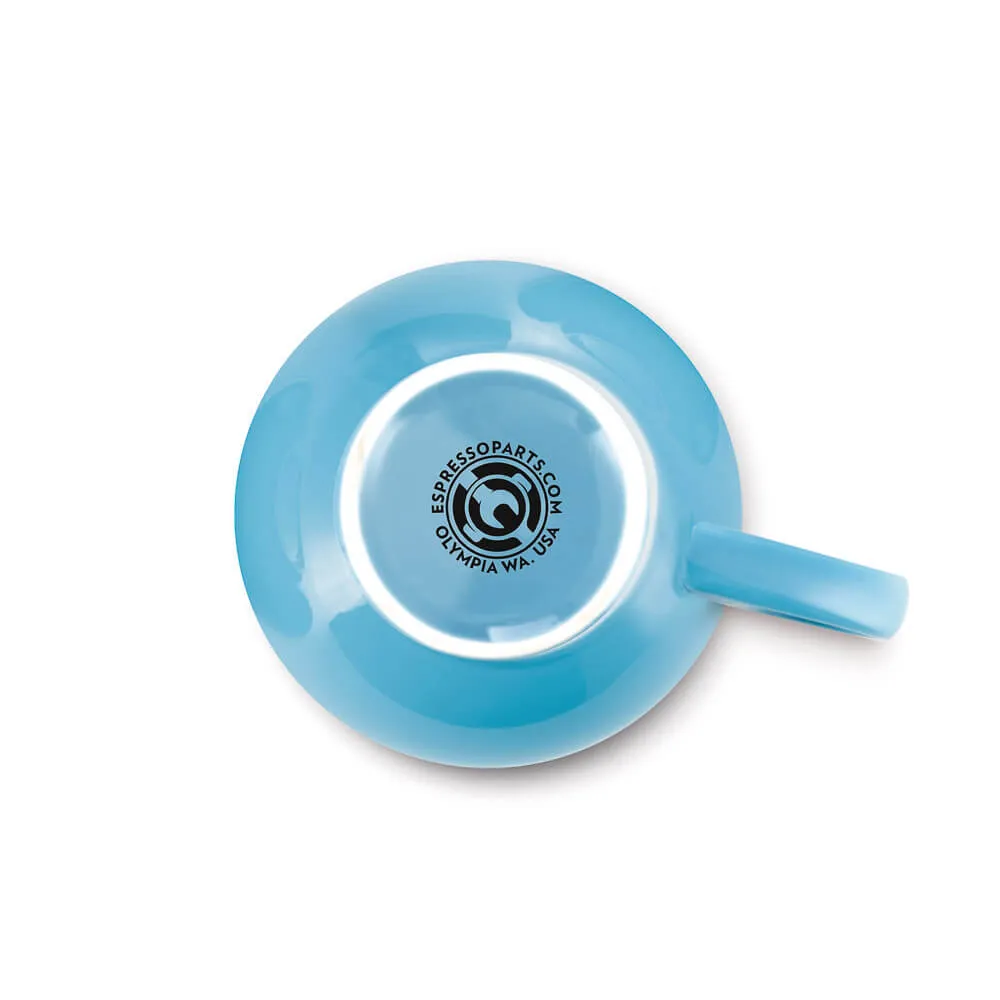 Espresso Parts Porcelain Cappuccino Cup & Saucer - Blue (6oz/195ml)