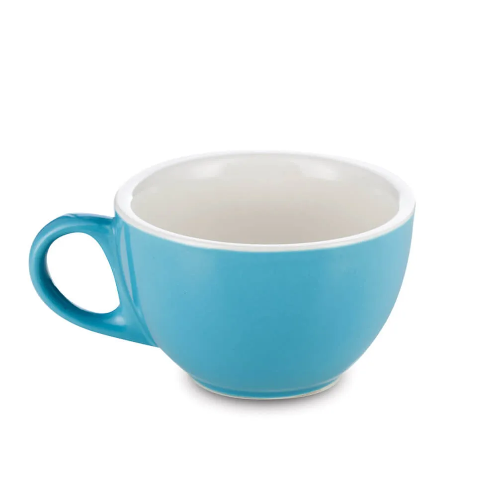 Espresso Parts Porcelain Cappuccino Cup & Saucer - Blue (6oz/195ml)