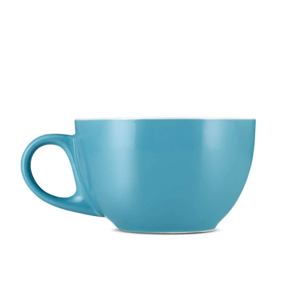 Espresso Parts Porcelain Cappuccino Cup & Saucer - Blue (6oz/195ml)