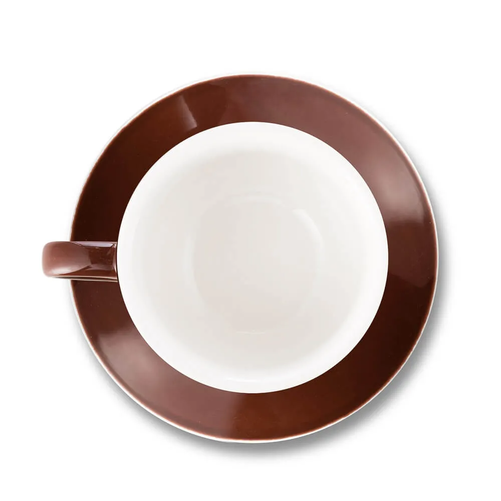 Espresso Parts Porcelain Cappuccino Cup & Saucer - Brown (6oz/195ml)