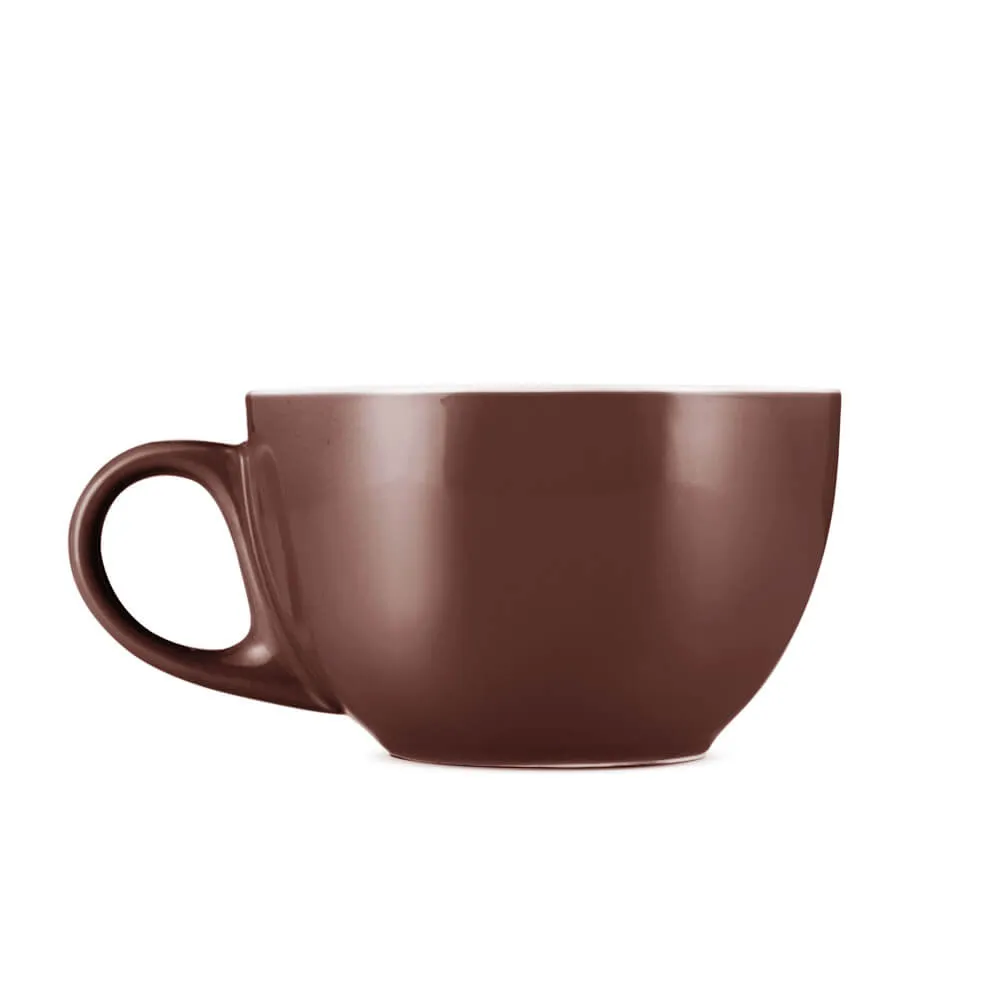 Espresso Parts Porcelain Cappuccino Cup & Saucer - Brown (6oz/195ml)