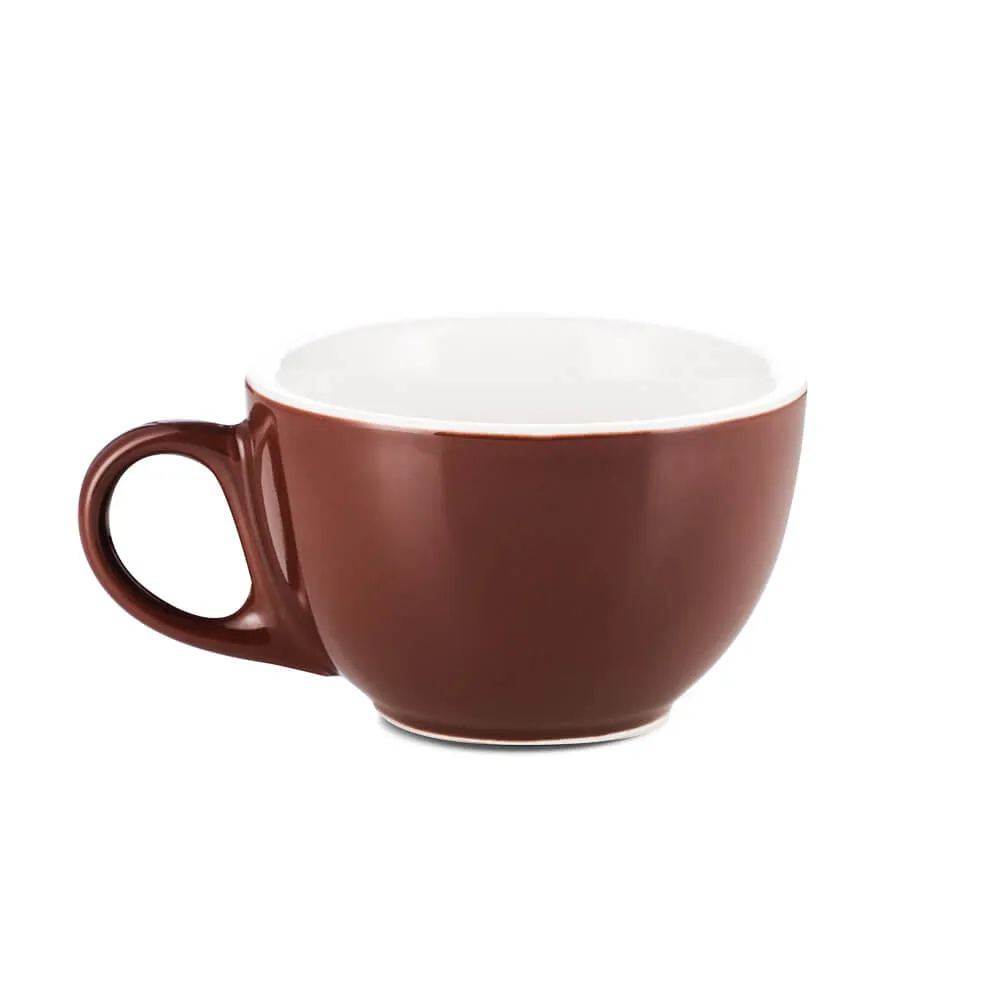 Espresso Parts Porcelain Cappuccino Cup & Saucer - Brown (6oz/195ml)