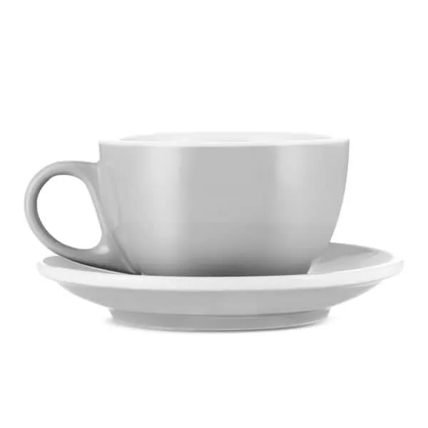 Espresso Parts Porcelain Cappuccino Cup & Saucer - Gray (6oz/195ml)