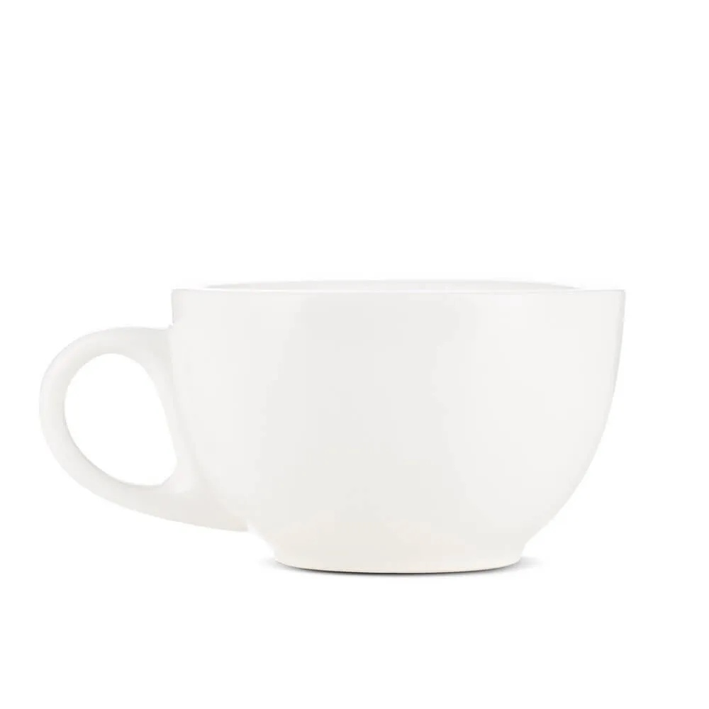 Espresso Parts Porcelain Cappuccino Cup & Saucer - White (6oz/195ml)