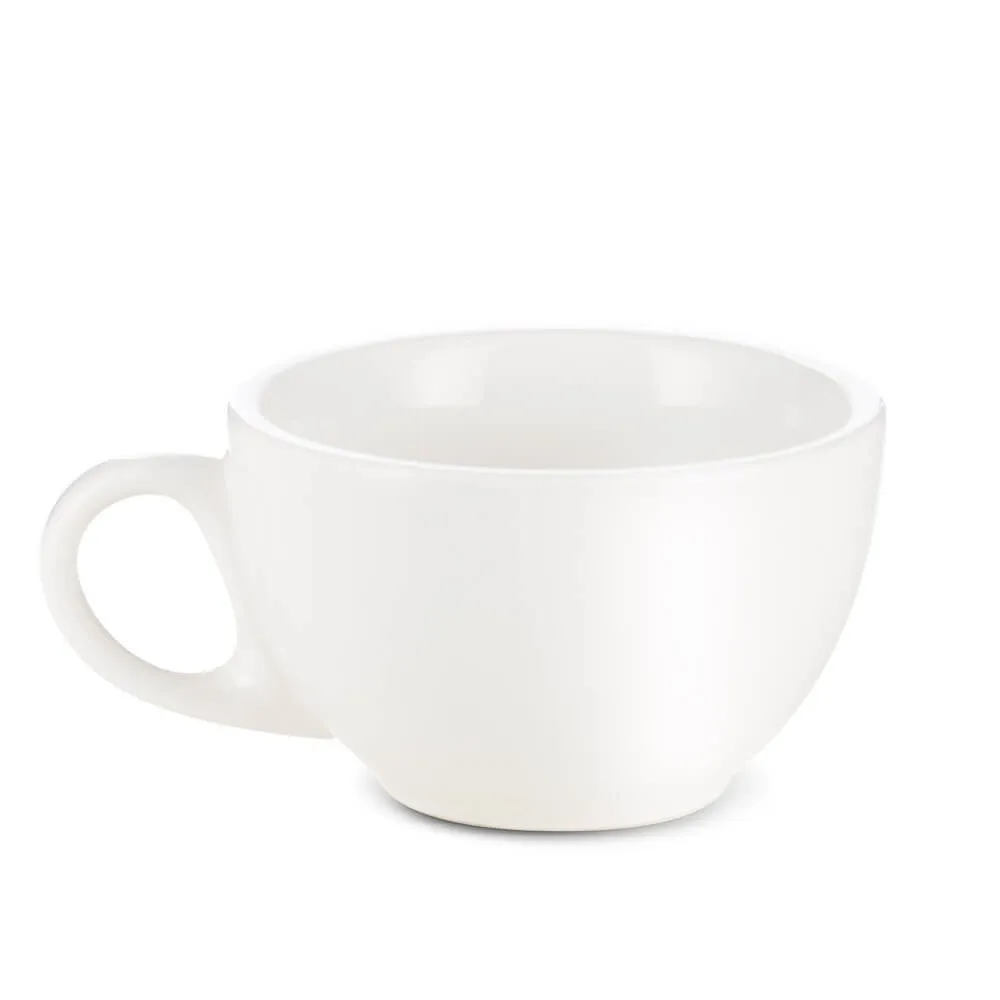 Espresso Parts Porcelain Cappuccino Cup & Saucer - White (6oz/195ml)