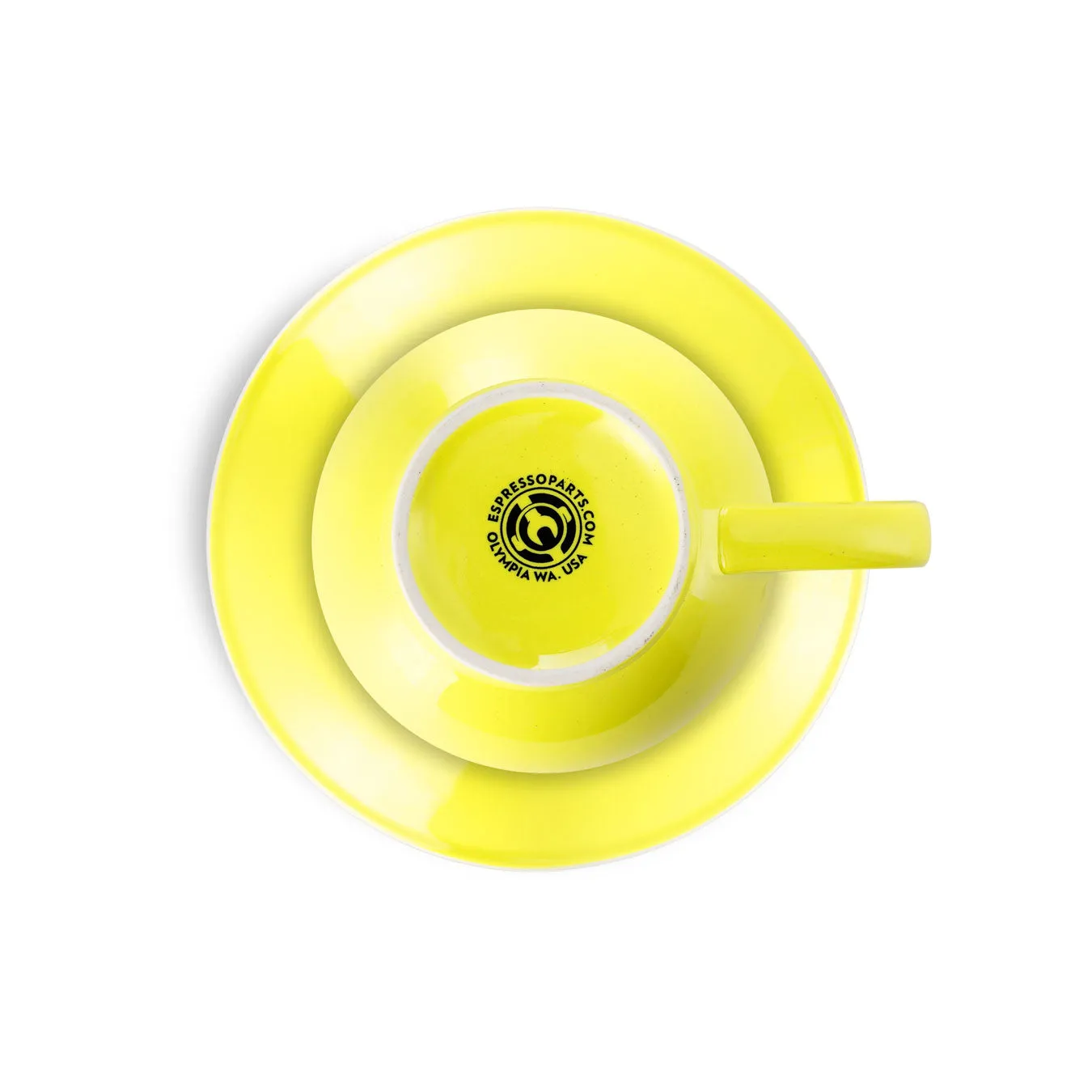 Espresso Parts Porcelain Cappuccino Cup & Saucer - Yellow (6oz/195ml)