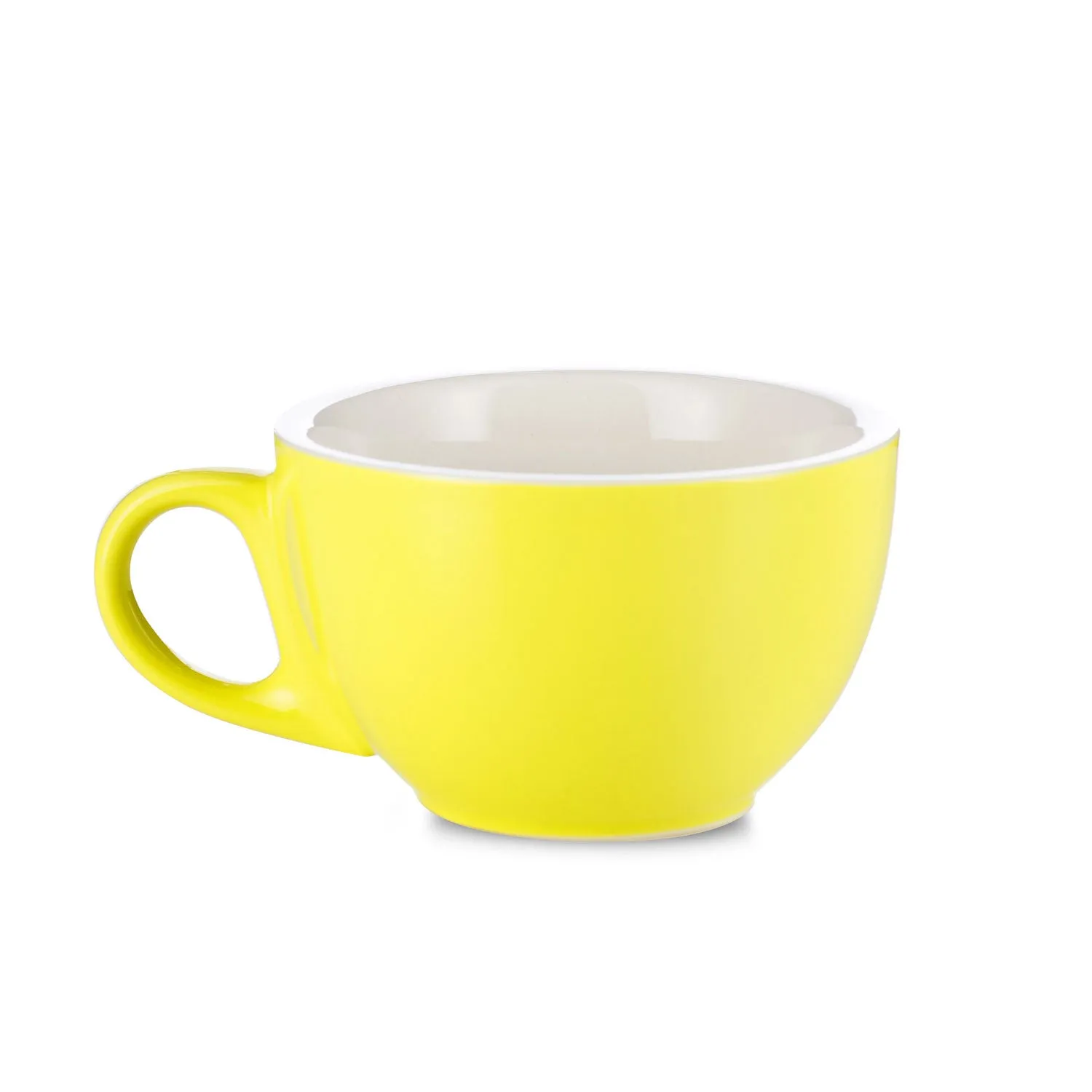 Espresso Parts Porcelain Cappuccino Cup & Saucer - Yellow (6oz/195ml)