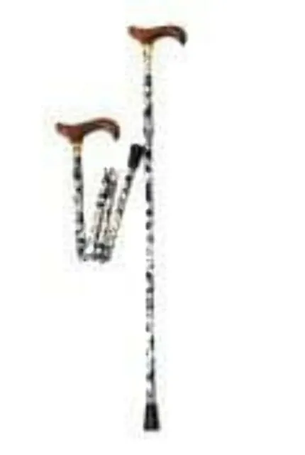 Folding Walking Stick with Floral Pattern