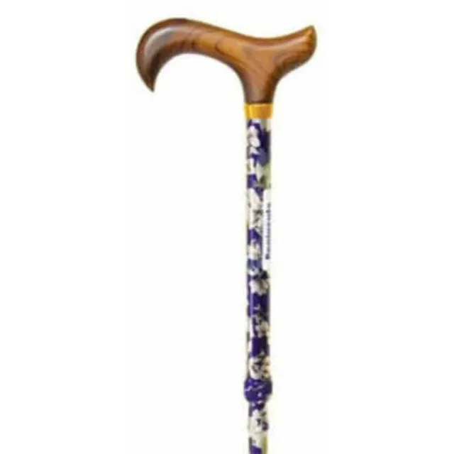 Folding Walking Stick with Floral Pattern