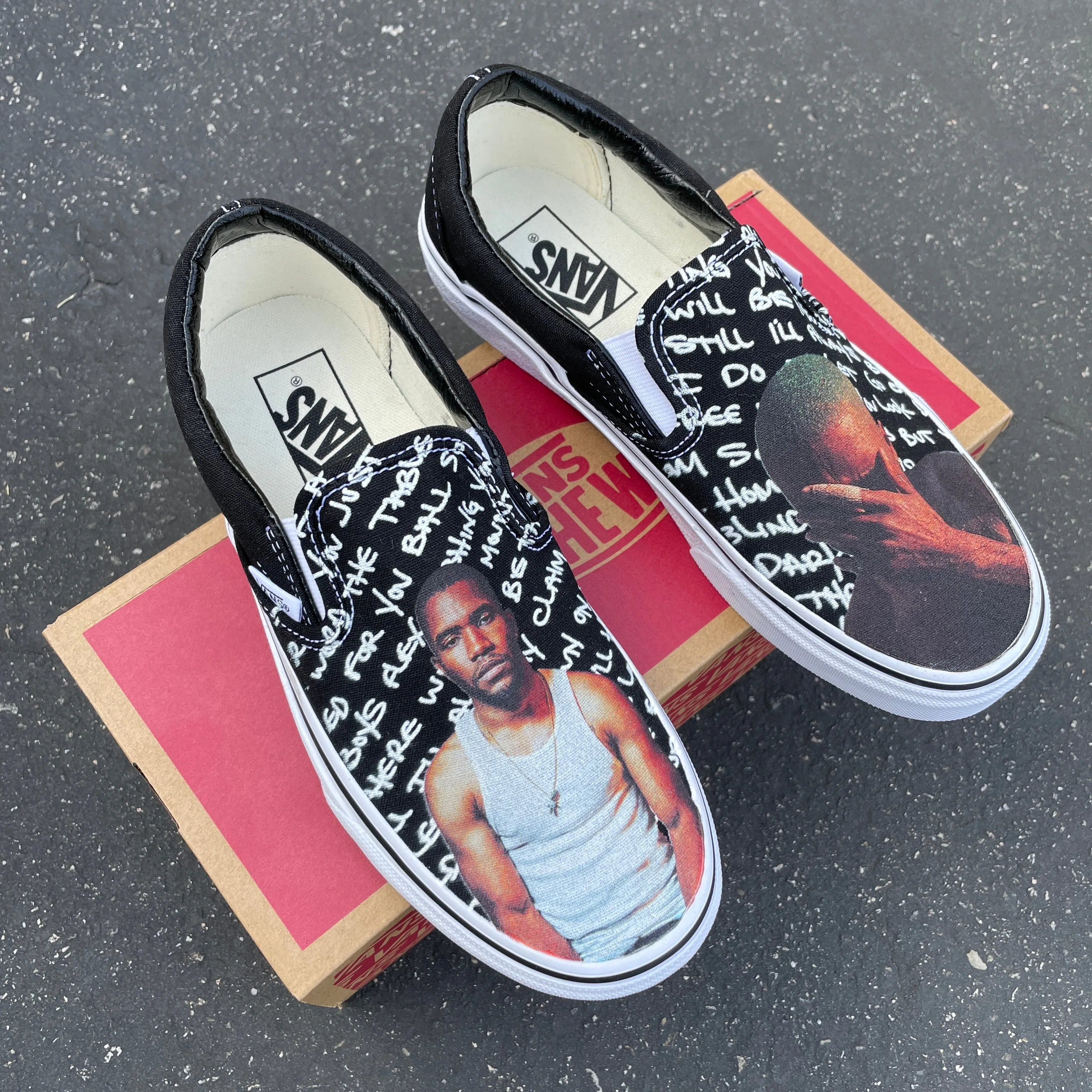 Frank Ocean Sneakers - Custom Slip Ons - Custom Vans Shoes