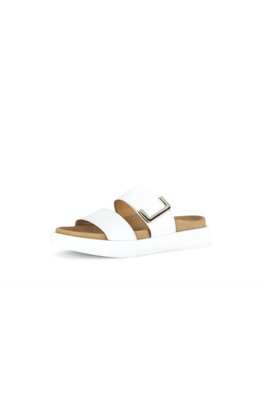 Gabor Slip On Buckle Sandal in White