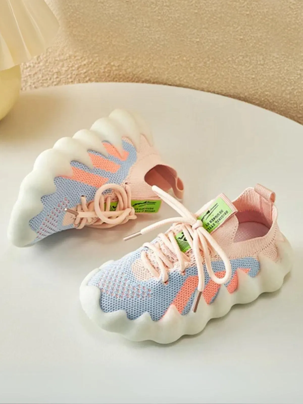 Girls Trendy Knit Sneakers By Liv and Mia