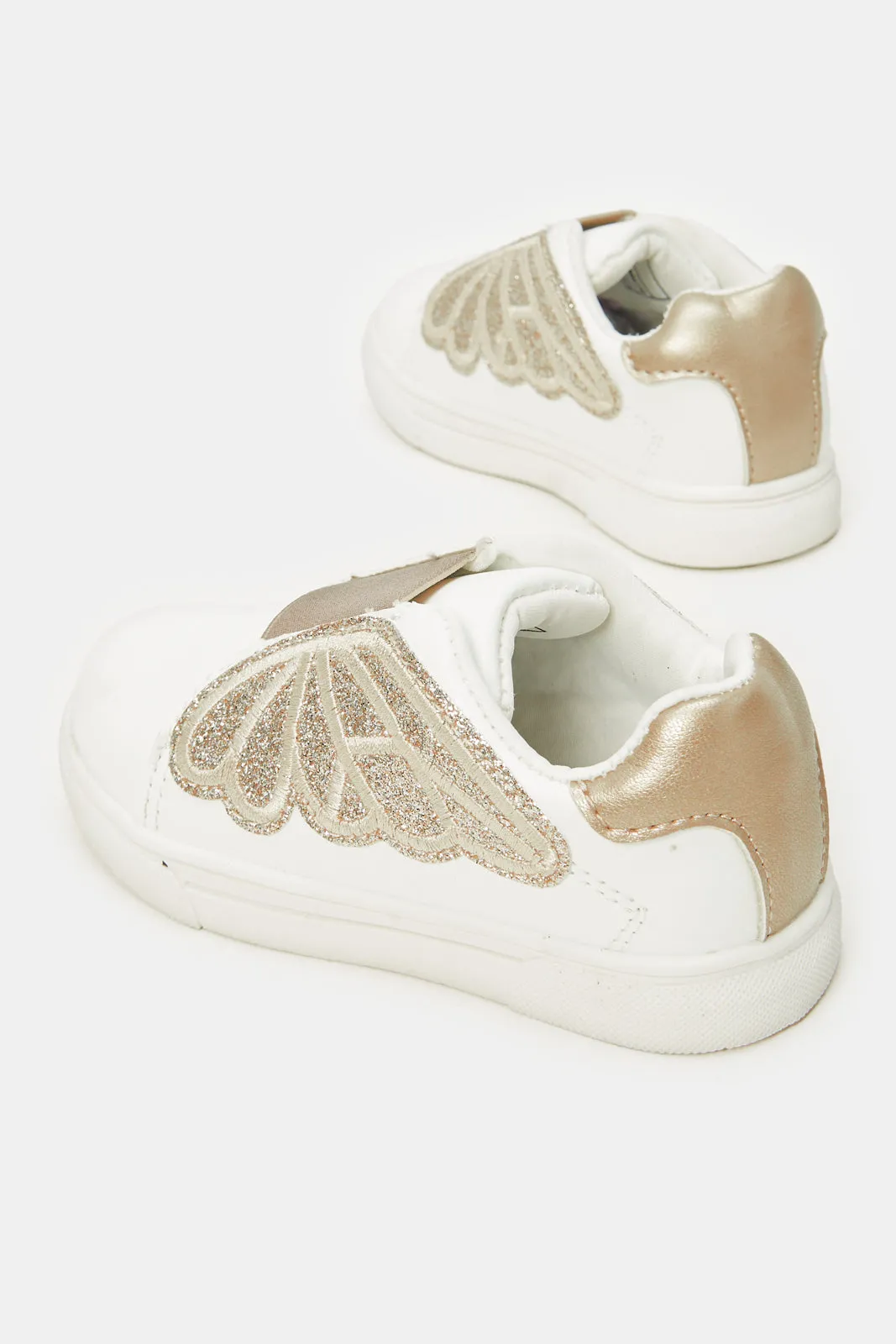 Girls White Butterfly Sneakers