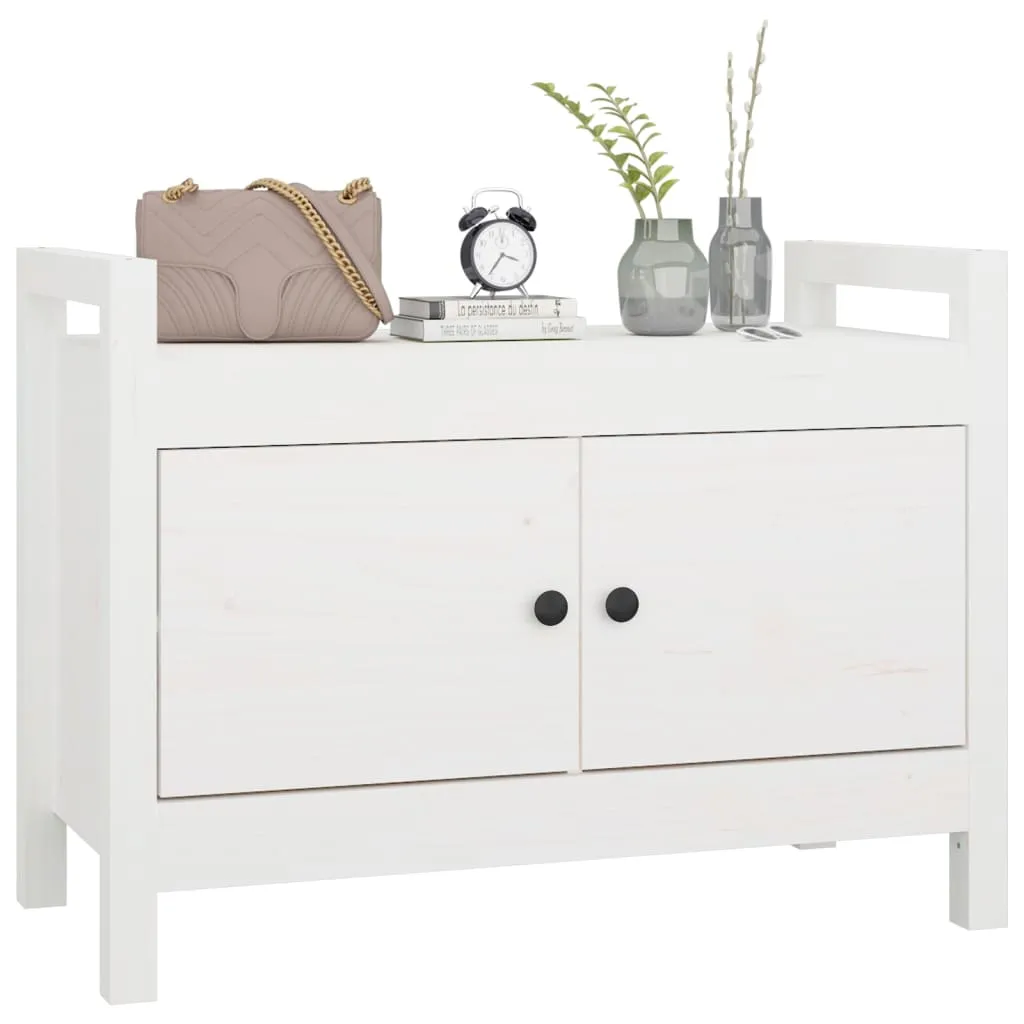 Hall Bench White 80x40x60 cm Solid Wood Pine