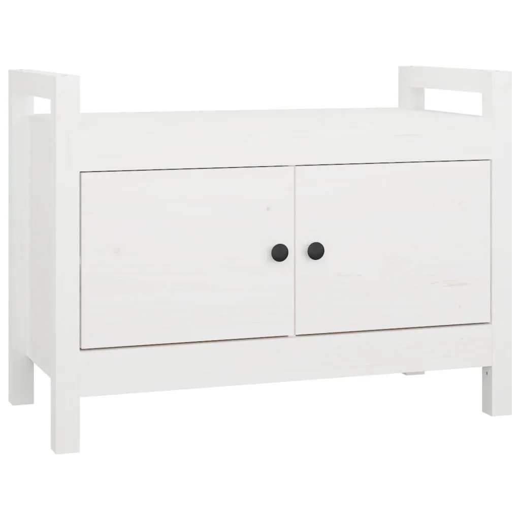 Hall Bench White 80x40x60 cm Solid Wood Pine