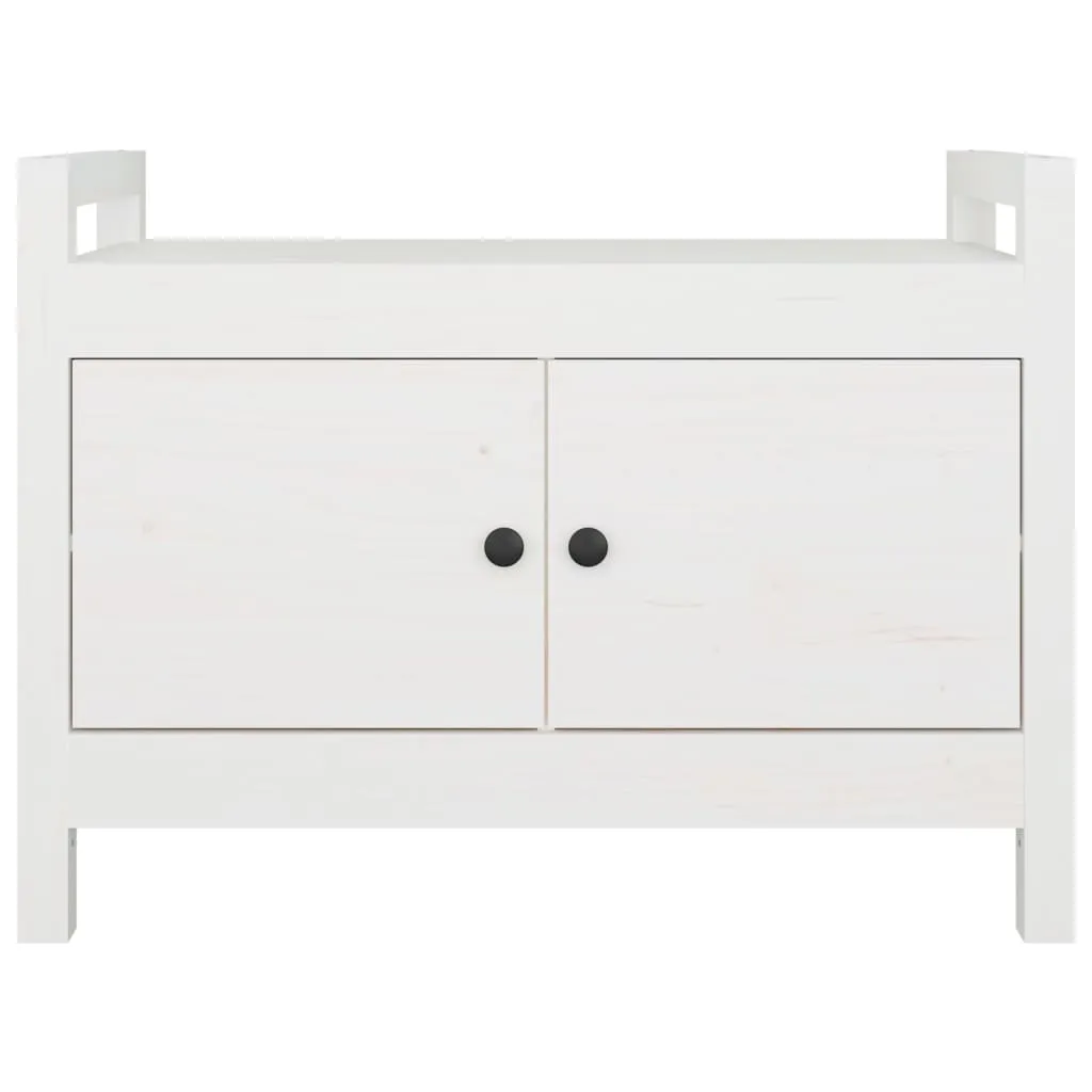 Hall Bench White 80x40x60 cm Solid Wood Pine