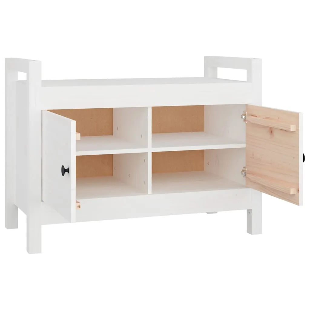 Hall Bench White 80x40x60 cm Solid Wood Pine