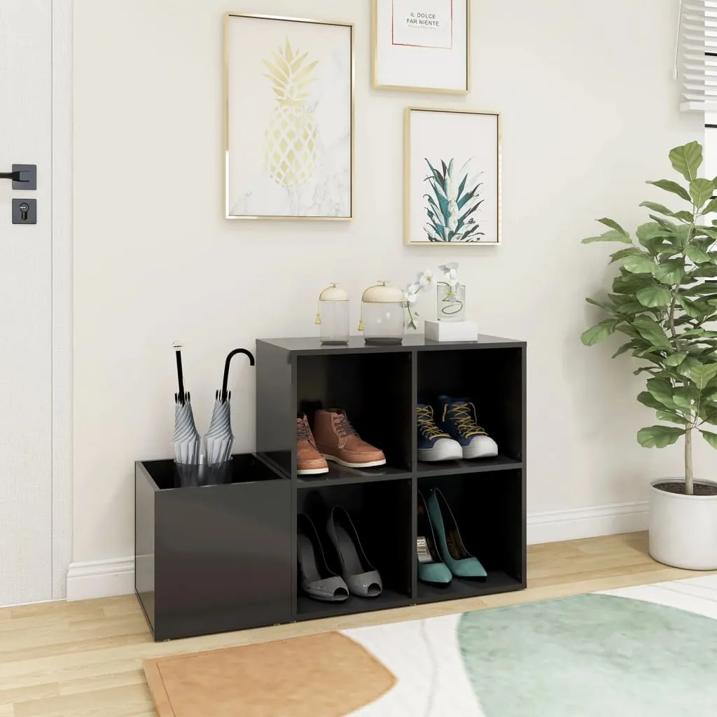 Hall Shoe Cabinet Grey 105x35.5x70 cm Engineered Wood