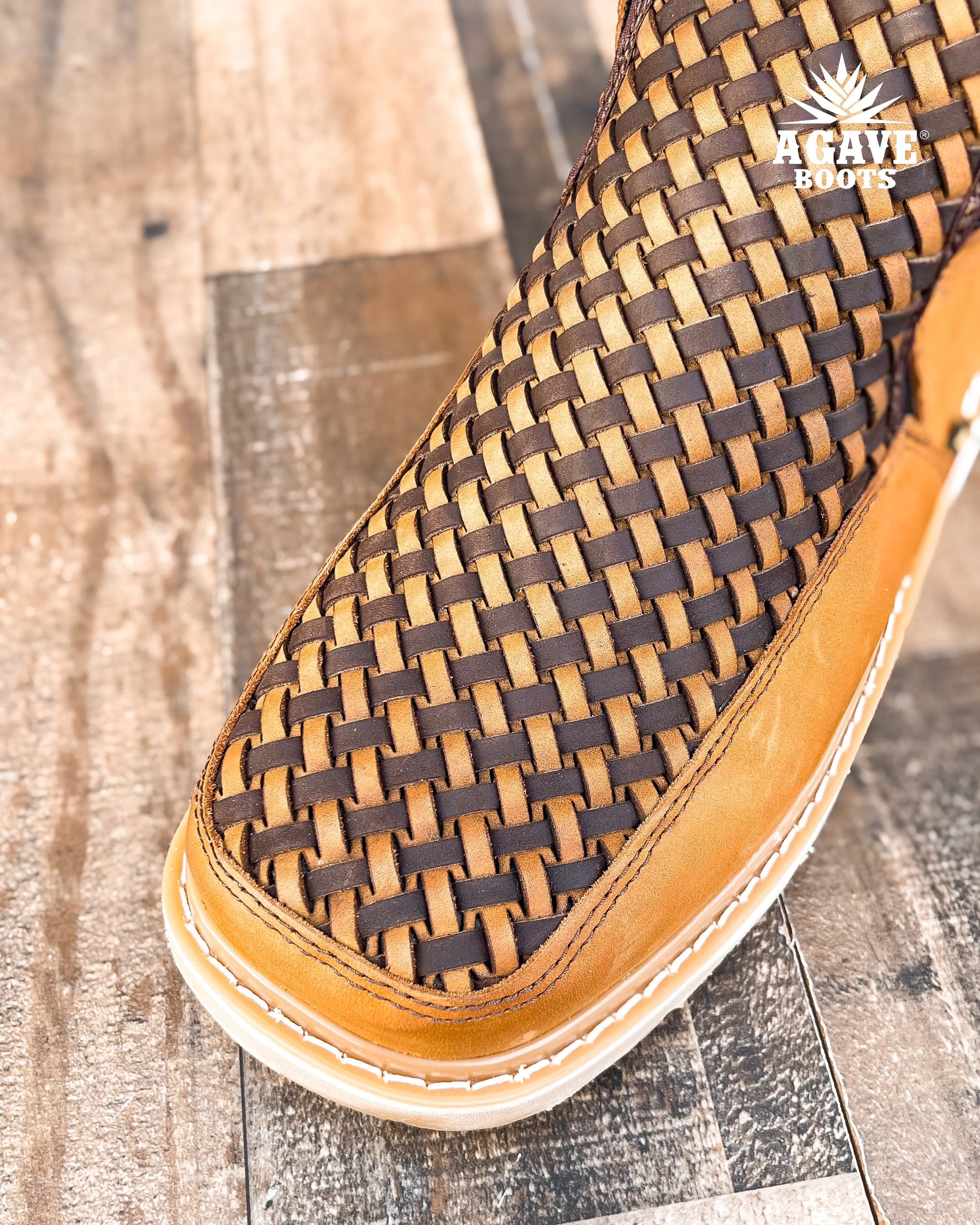 HAND MADE WOVEN TEJIDO "LIGHT BROWN" | MEN ZIPPER SHOES