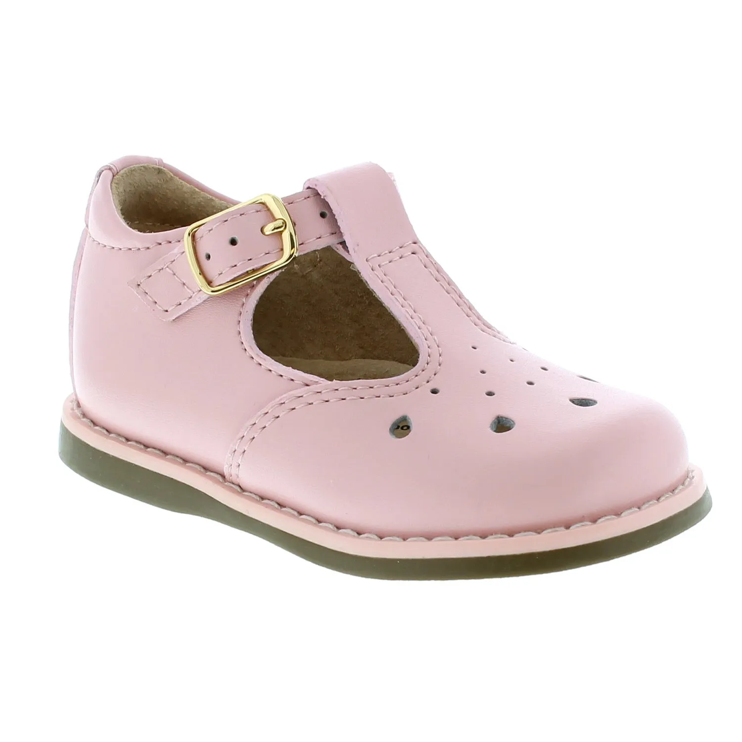 Harper Baby T-strap Dress Shoe - Pink Leather