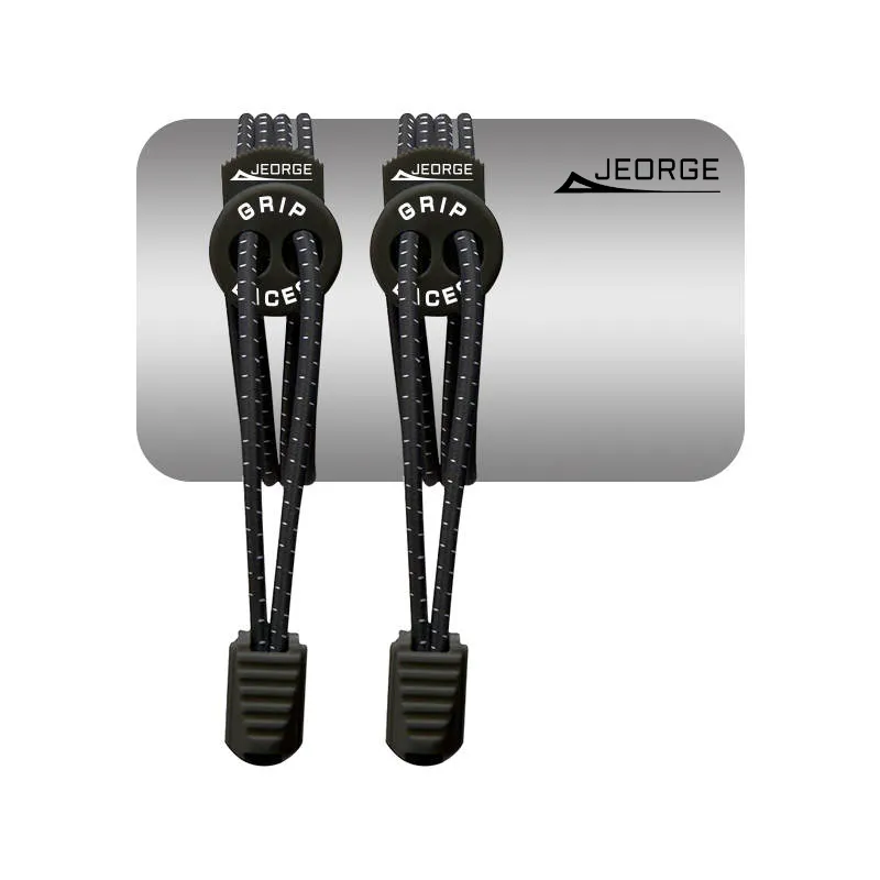 JEORGE Grip Laces, 3 Pairs, No Tie Elastic Shoelaces System, One Size Fits All.