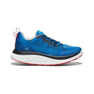 Keen Men's WK400 Walking Shoe in Austern/Blue & Grey/Scarlet