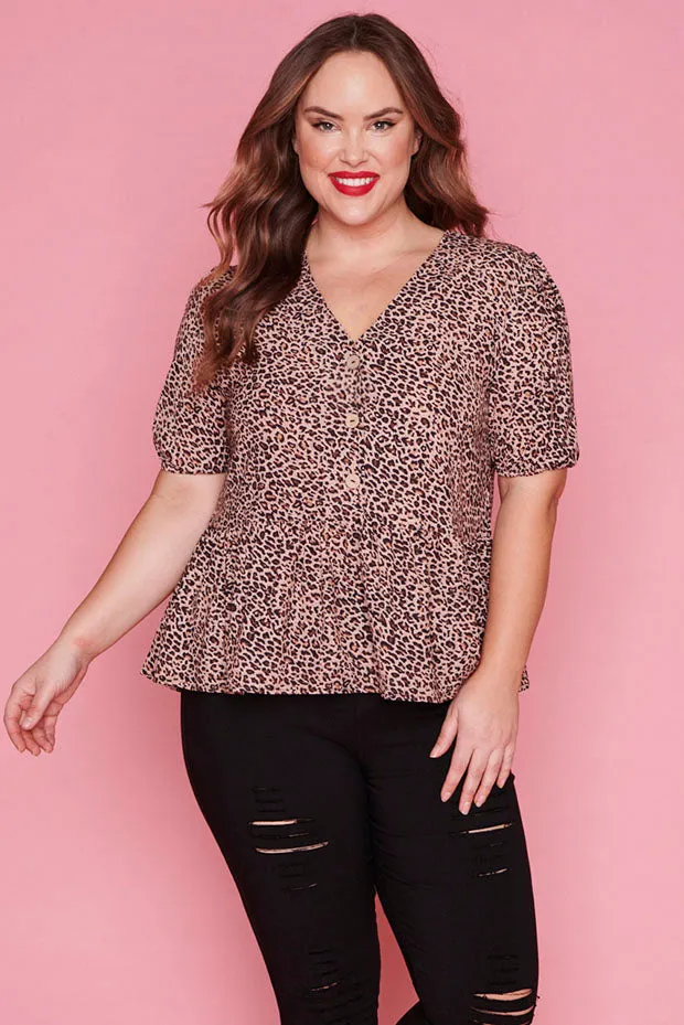 Kerrie Leopard Print Blouse