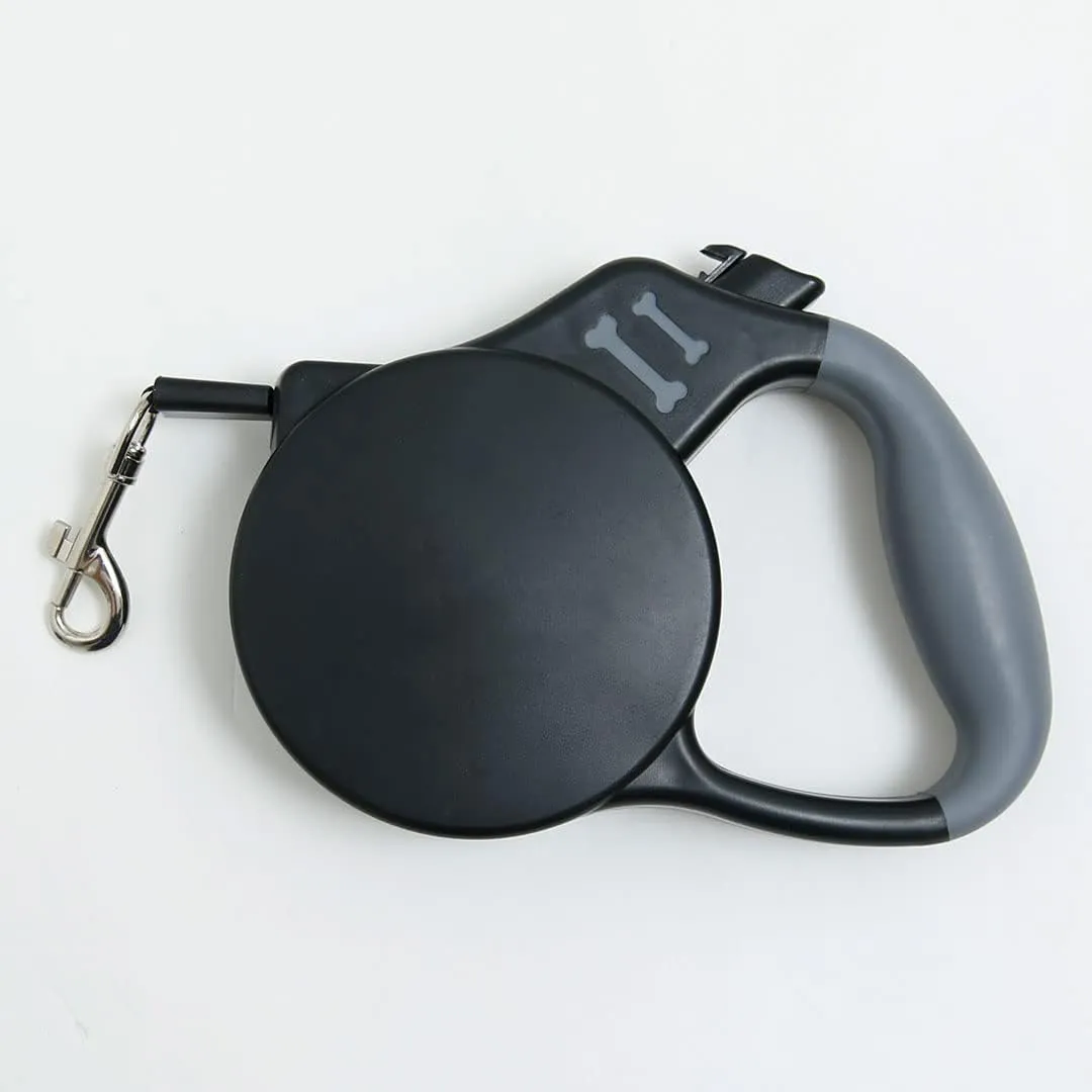 Kuber Industries Retractable Dog Leash|One Button Break with Safety Lock|Pet Training & Walking Accessory|Black