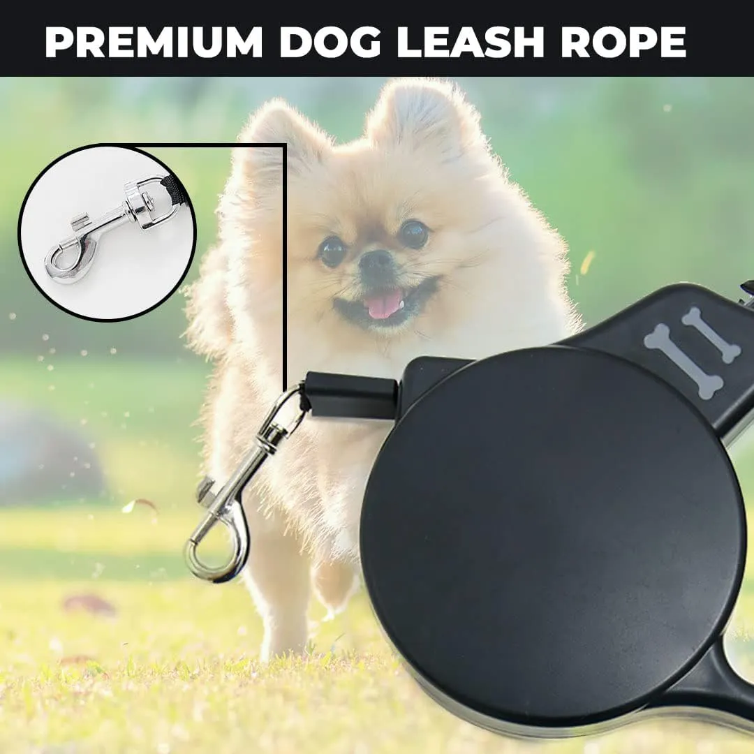 Kuber Industries Retractable Dog Leash|One Button Break with Safety Lock|Pet Training & Walking Accessory|Black