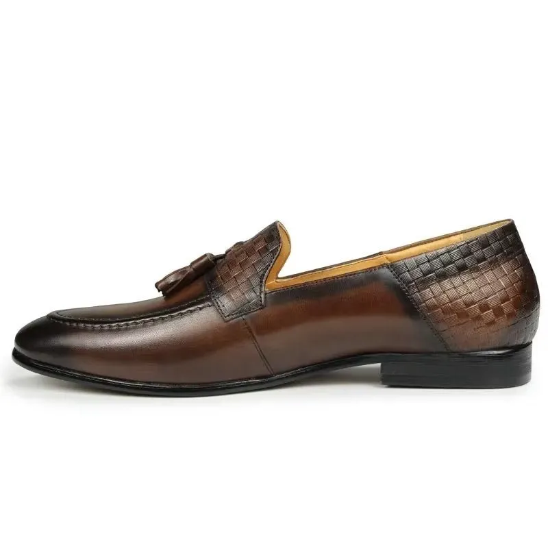 LeatherLuxe Croc Pattern Chic Slip On Loafers