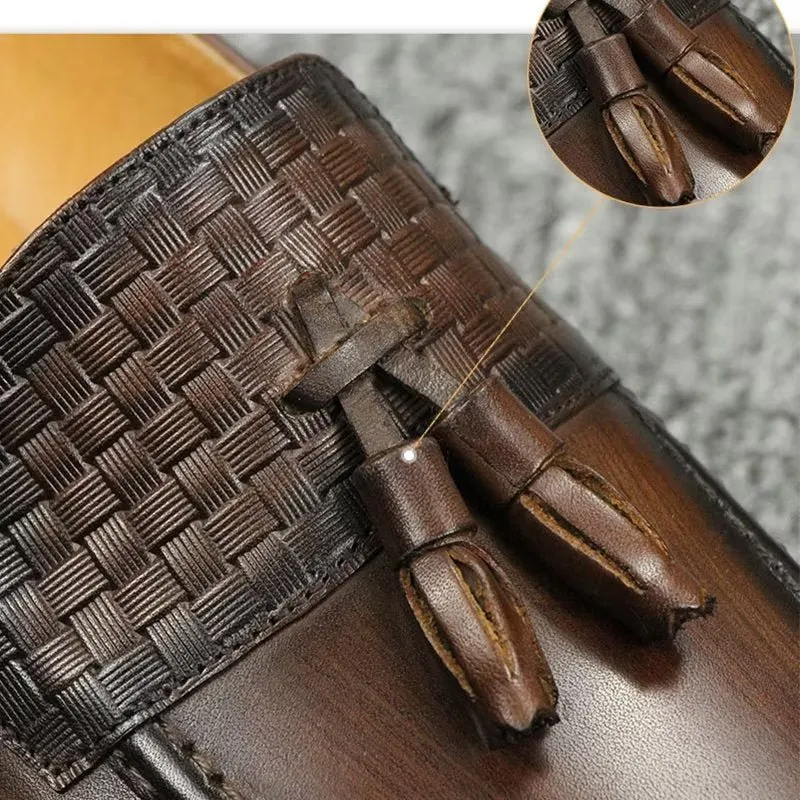 LeatherLuxe Croc Pattern Chic Slip On Loafers