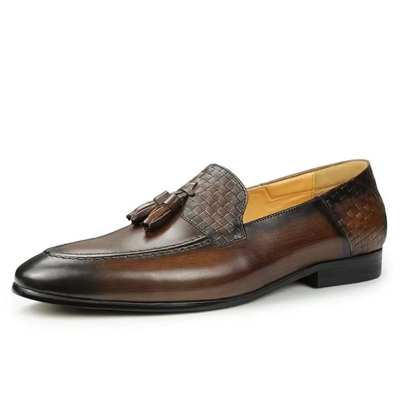 LeatherLuxe Croc Pattern Chic Slip On Loafers