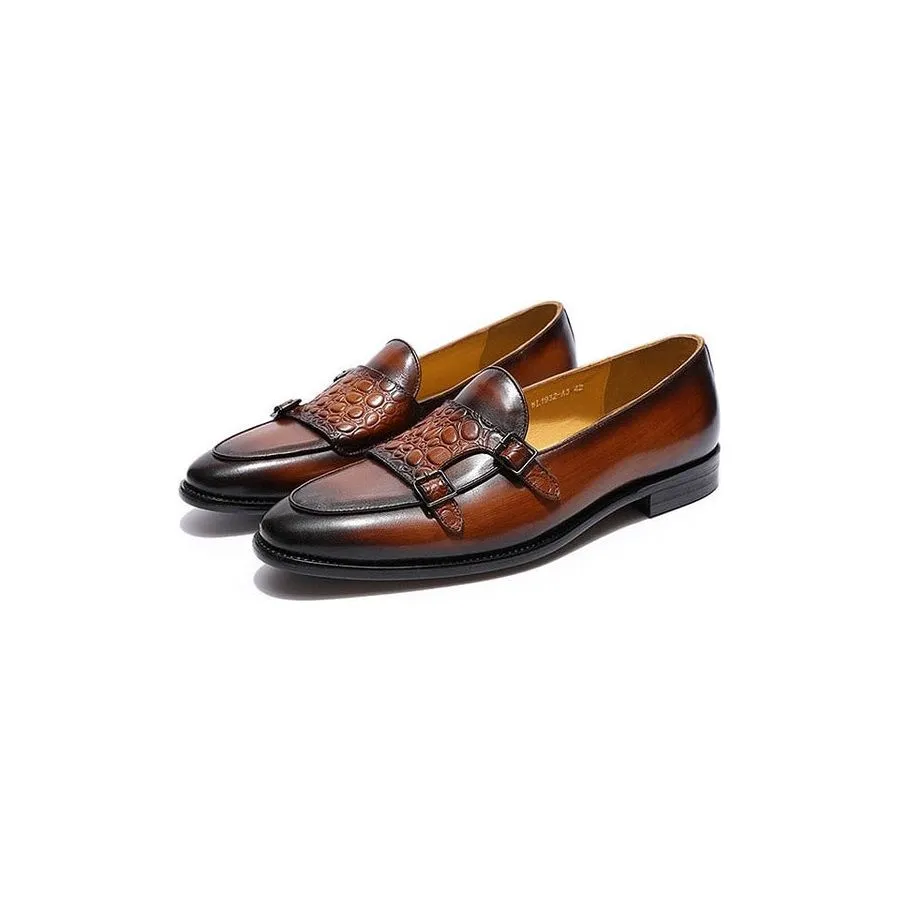 LuxeLeather Exotic Slip-On Loafers