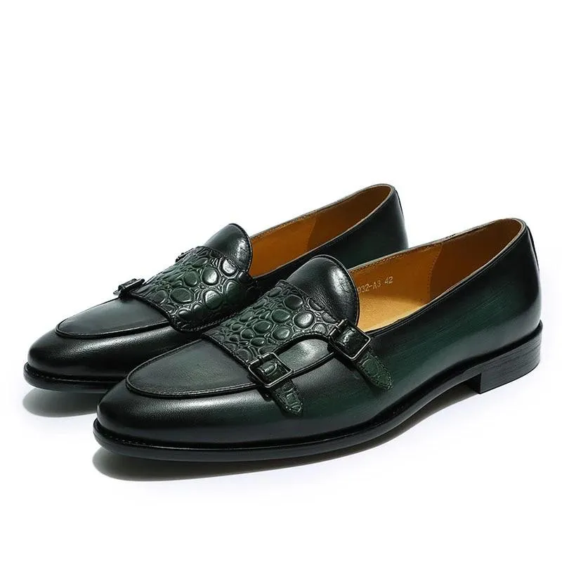 LuxeLeather Exotic Slip-On Loafers