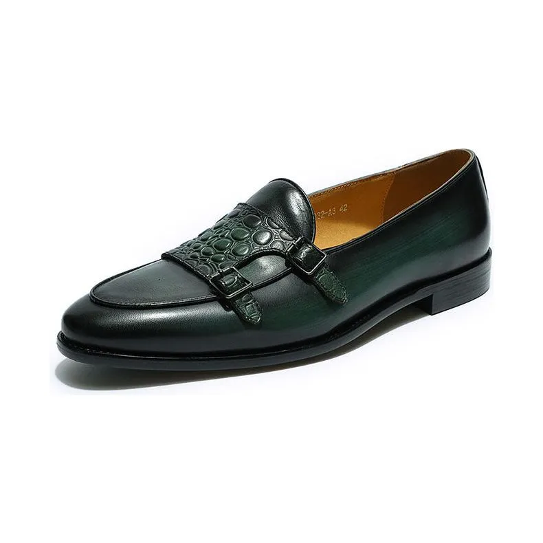 LuxeLeather Exotic Slip-On Loafers