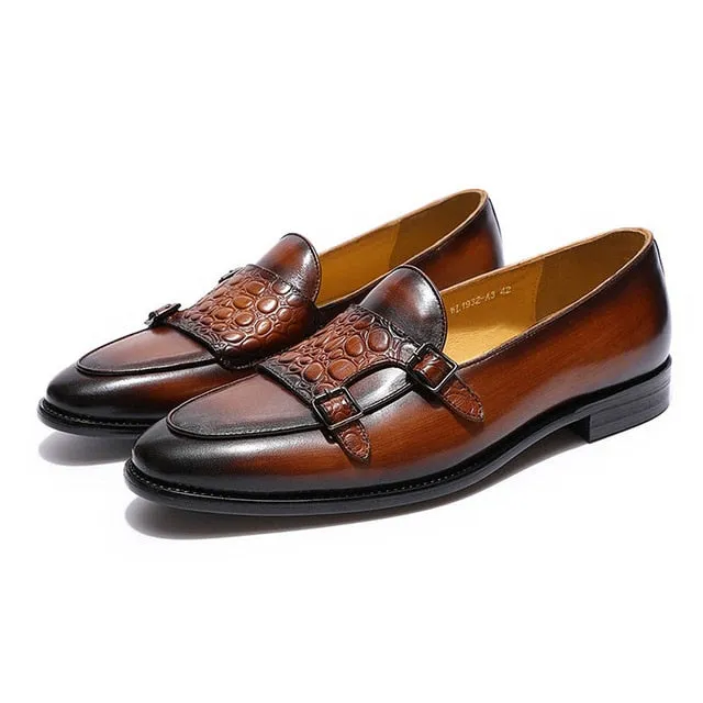 LuxeLeather Exotic Slip-On Loafers