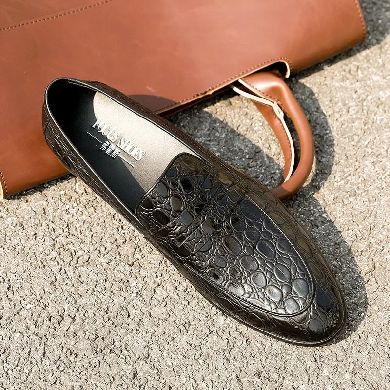 Luxury CrocTex Summer Slip-On Loafers