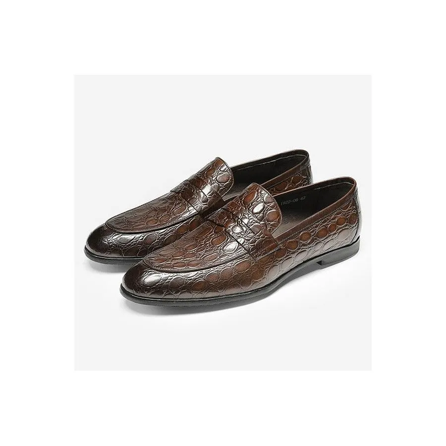 Luxury CrocTex Summer Slip-On Loafers