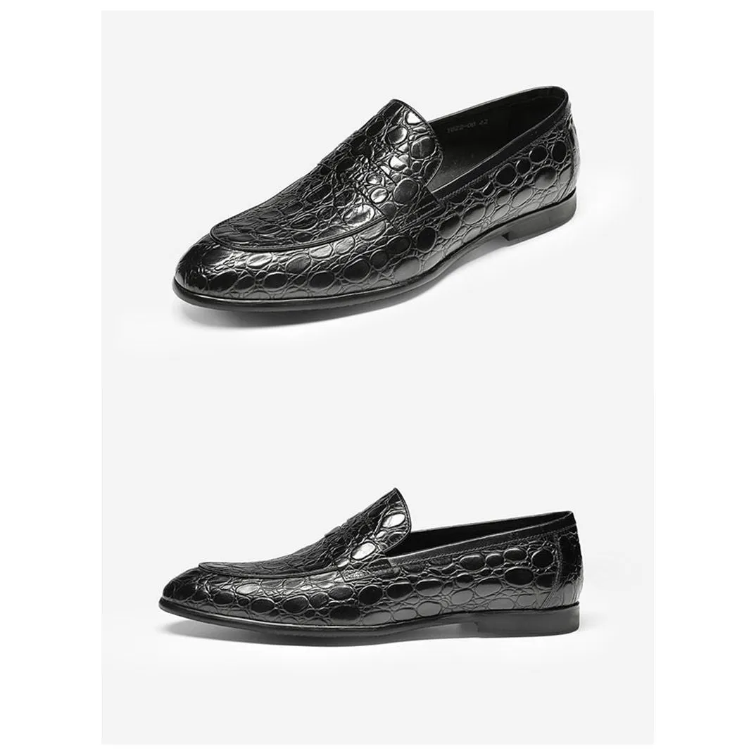 Luxury CrocTex Summer Slip-On Loafers