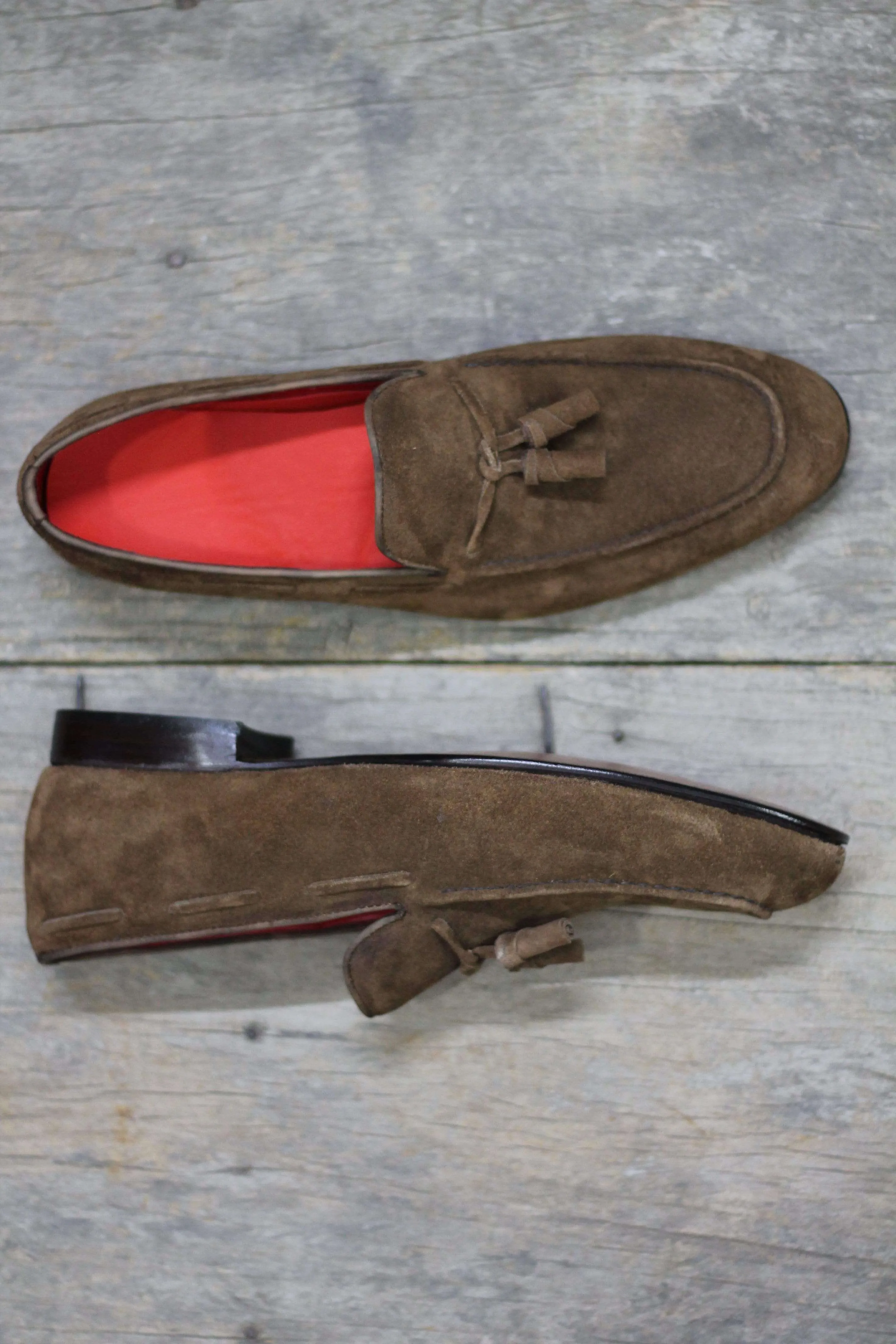 Men's Brown Suede Tussles Loafers Shoe