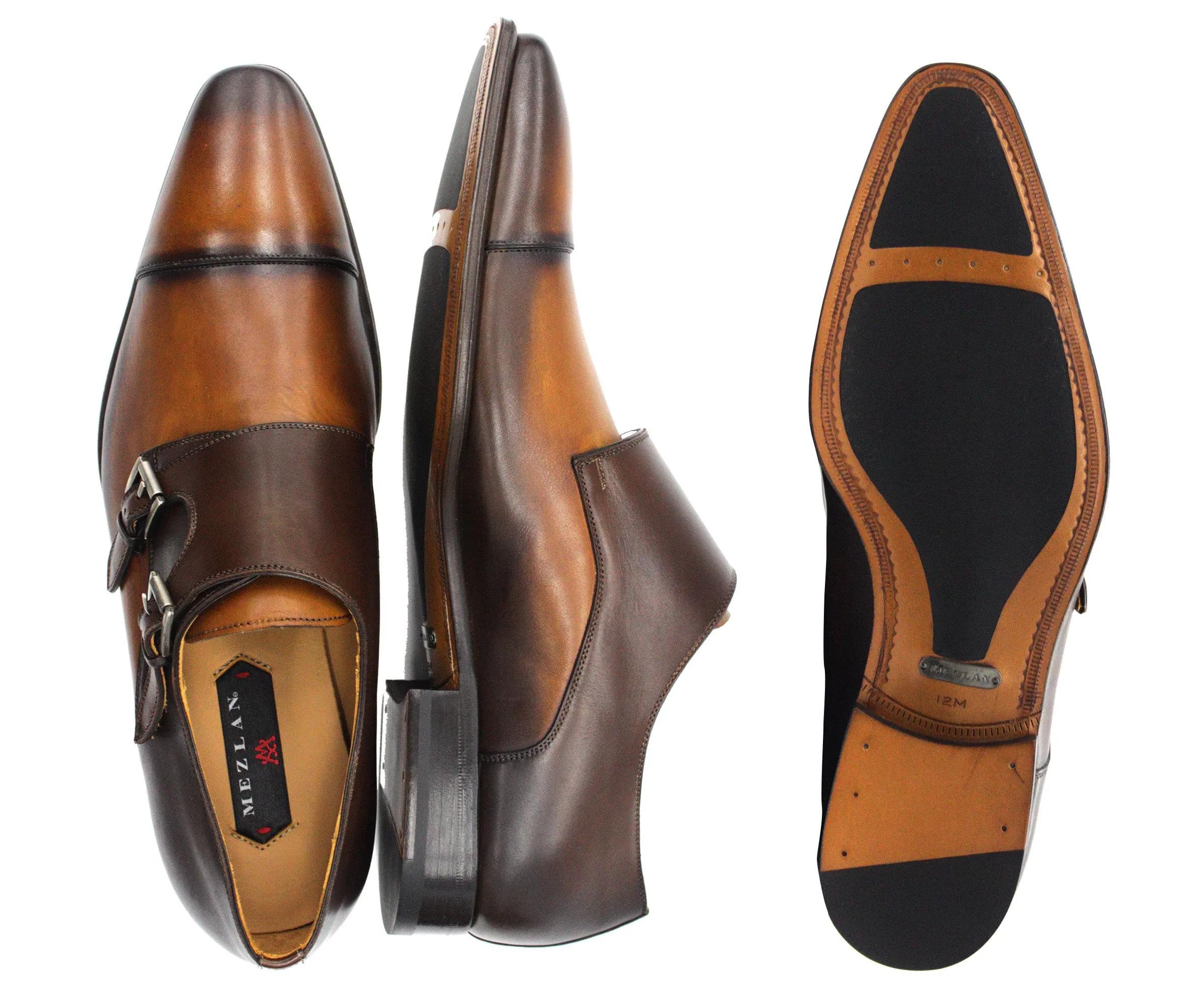 MEZLAN,CAP TOE-SLIP ON-SHOES-BARDEM-8979-TAN/BROWN