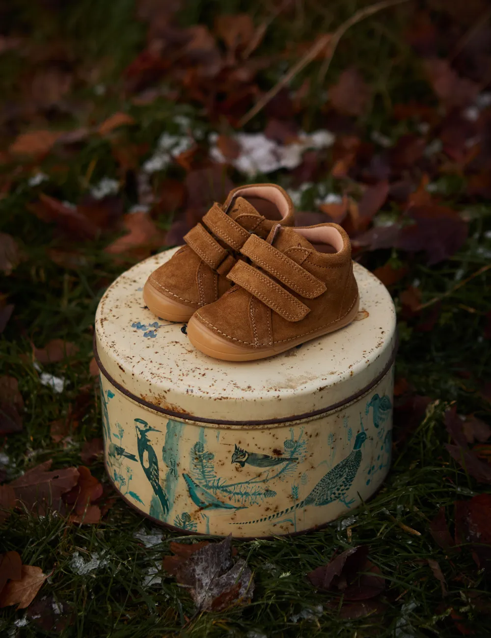 Mini Bootie Velcro - Amber suede