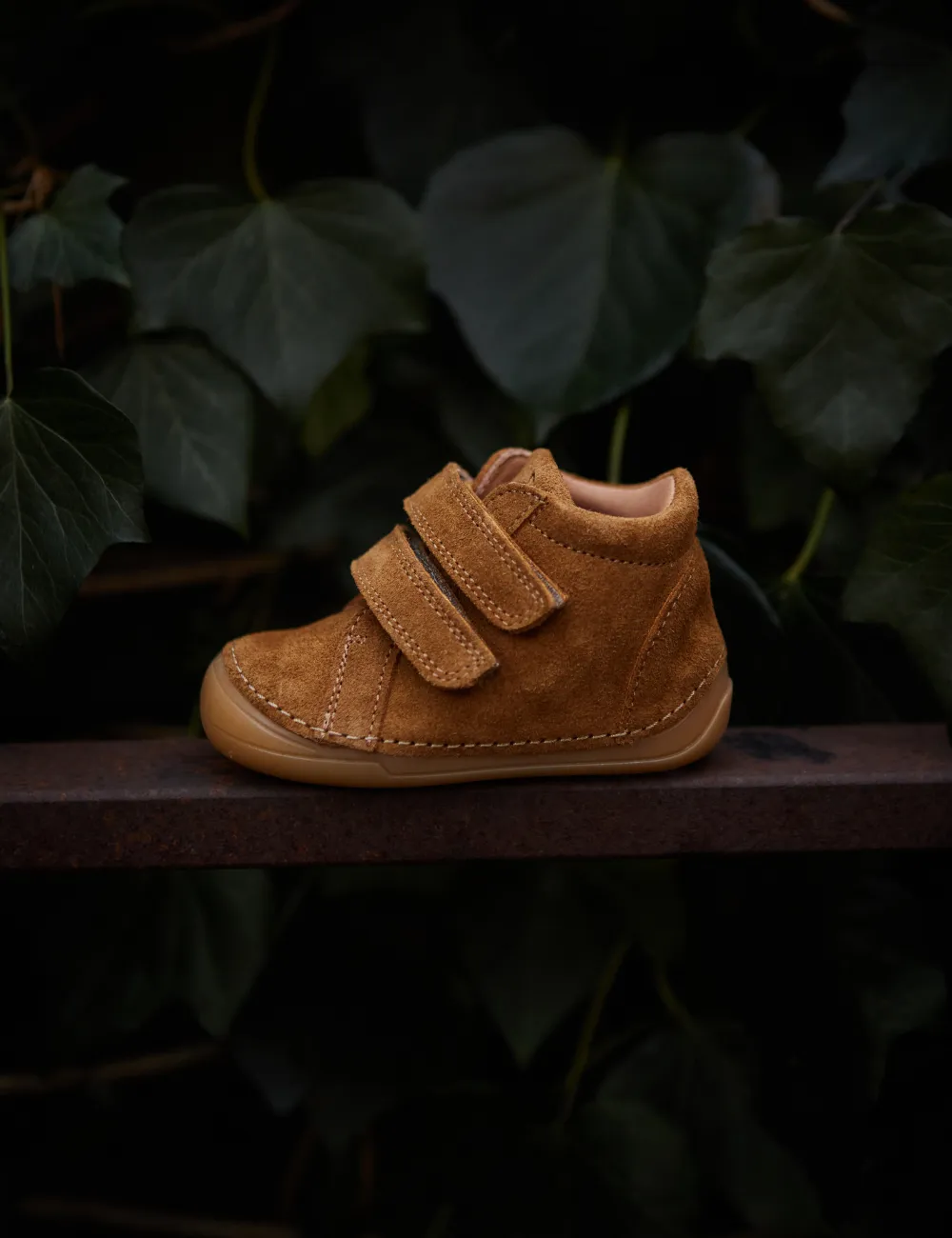 Mini Bootie Velcro - Amber suede