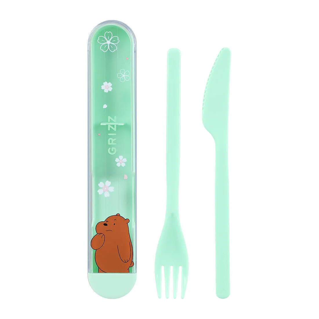 MINISO We Bare Bears Cutlery Set Knife and Fork(Grizzly)