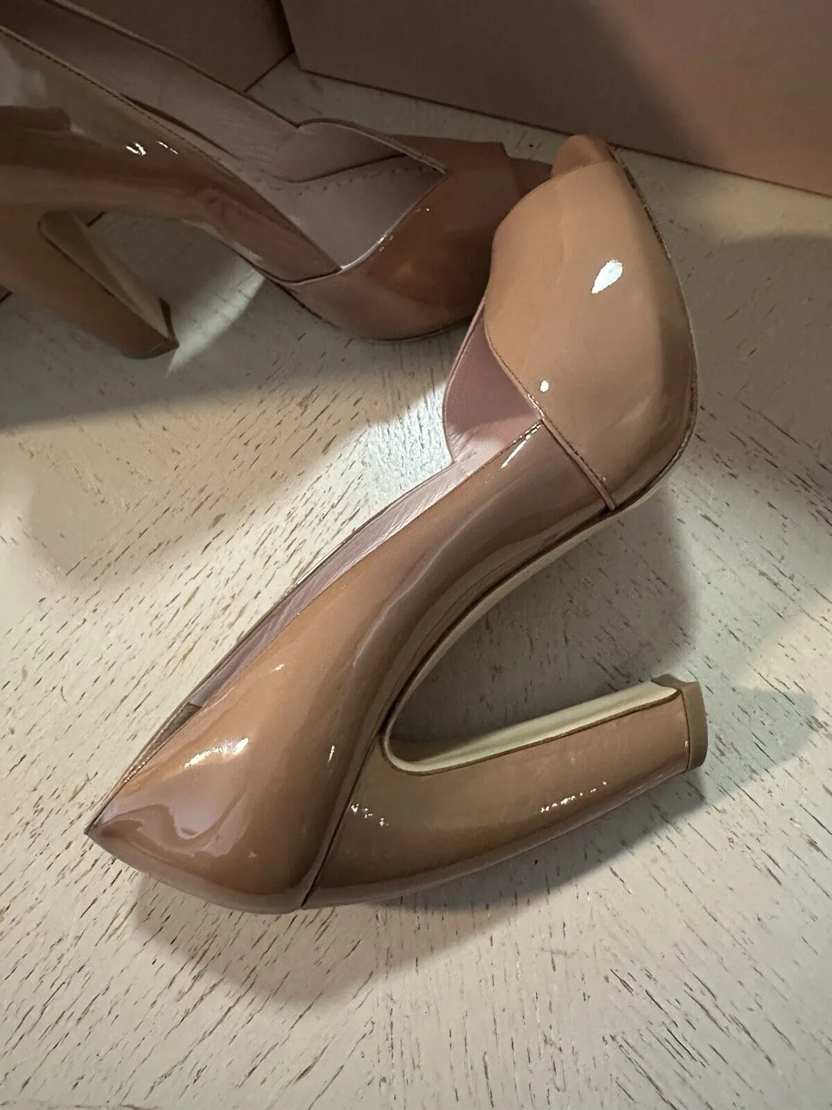 MIU MIU Women Leather Sandal Color Camel 9.5 US/39.5 Eu New Italy